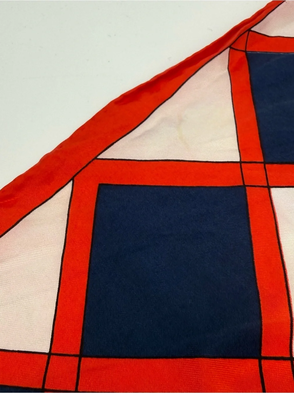 Echo Vintage Red Navy Square Scarf Retro Neck Hair Scarf Accessory Checker